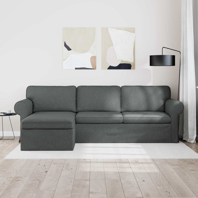 Sofa Ciemnoszary 215 x 138 x 80 cm tkanina