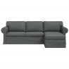 Sofa Ciemnoszary 215 x 138 x 80 cm tkanina