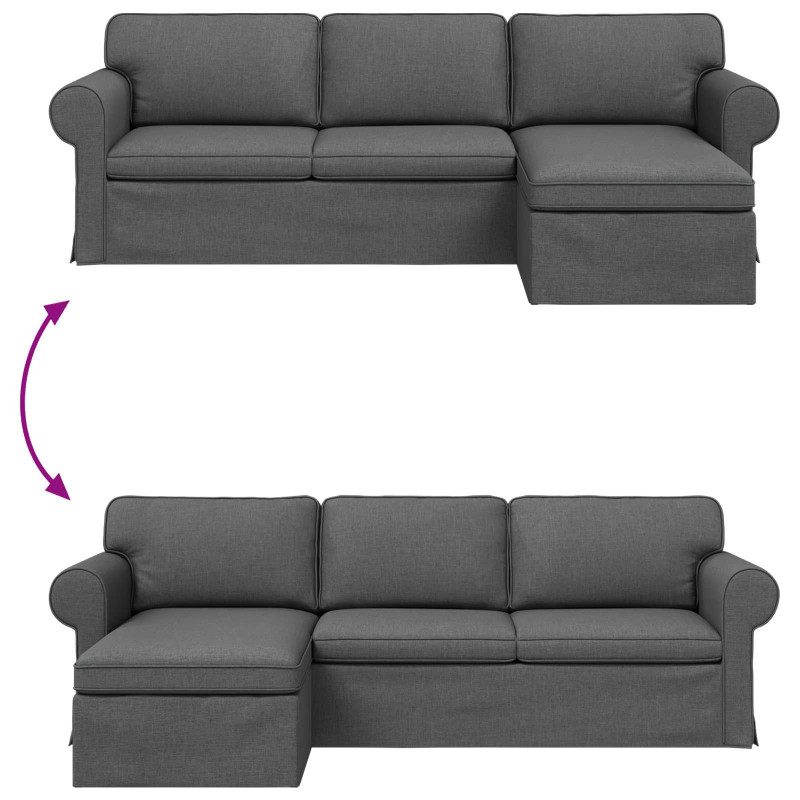 Sofa Ciemnoszary 215 x 138 x 80 cm tkanina