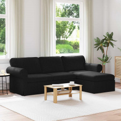 Sofa Czarny 215 x 138 x 80 cm tkanina