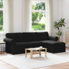 Sofa Czarny 215 x 138 x 80 cm tkanina