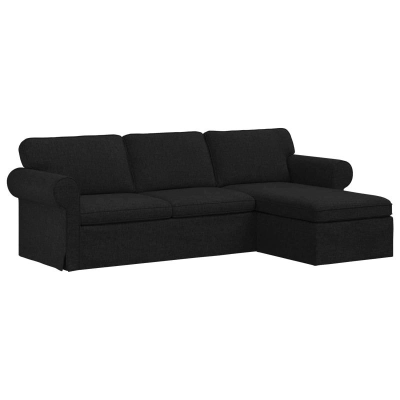 Sofa Czarny 215 x 138 x 80 cm tkanina