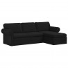 Sofa Czarny 215 x 138 x 80 cm tkanina