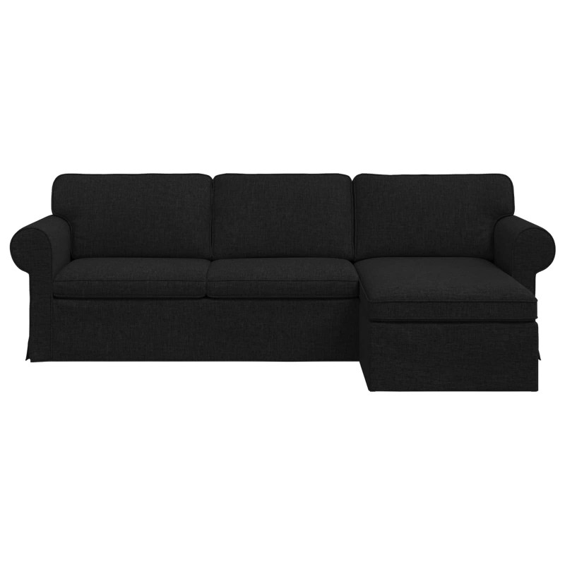 Sofa Czarny 215 x 138 x 80 cm tkanina