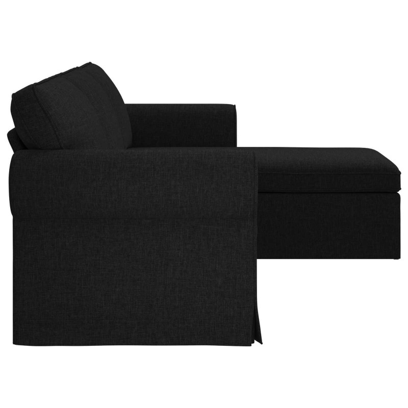 Sofa Czarny 215 x 138 x 80 cm tkanina