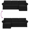 Sofa Czarny 215 x 138 x 80 cm tkanina