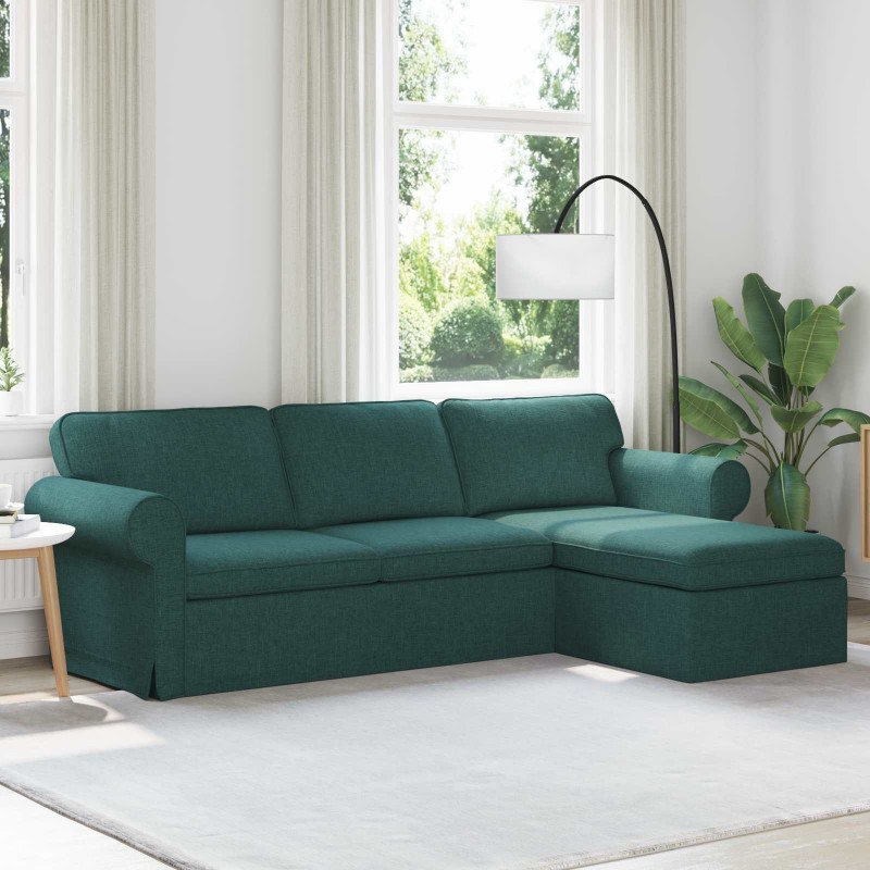 Sofa Ciemna zieleń 215 x 138 x 80 cm tkanina