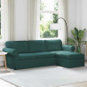 Sofa Ciemna zieleń 215 x 138 x 80 cm tkanina