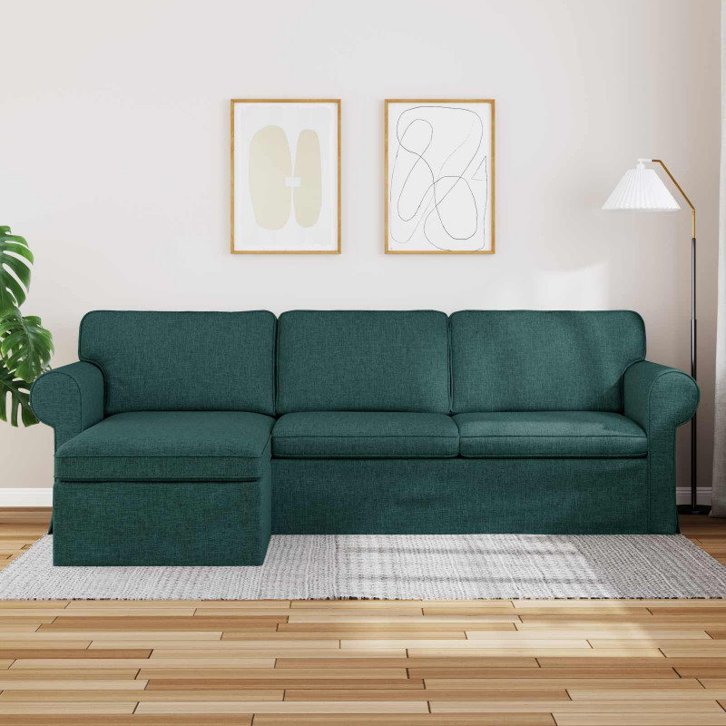 Sofa Ciemna zieleń 215 x 138 x 80 cm tkanina