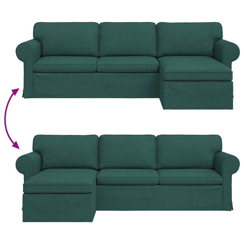 Sofa Ciemna zieleń 215 x 138 x 80 cm tkanina