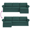 Sofa Ciemna zieleń 215 x 138 x 80 cm tkanina