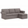 Sofa Ciemnoszary 215 x 138 x 80 cm tkanina