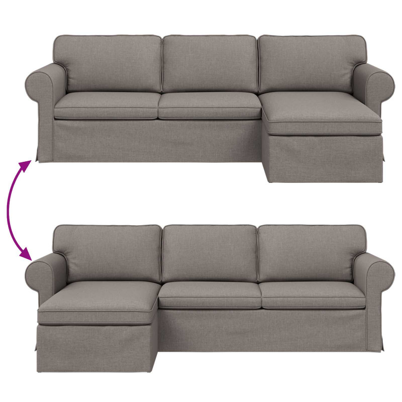 Sofa Ciemnoszary 215 x 138 x 80 cm tkanina