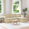 Sofa Kremowy 215 x 138 x 80 cm tkanina