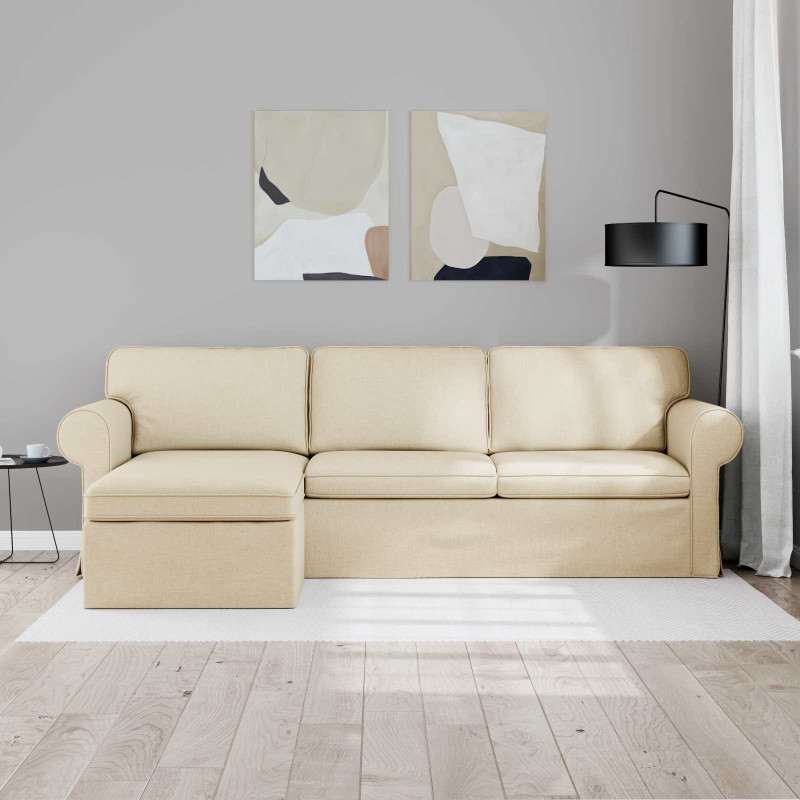 Sofa Kremowy 215 x 138 x 80 cm tkanina