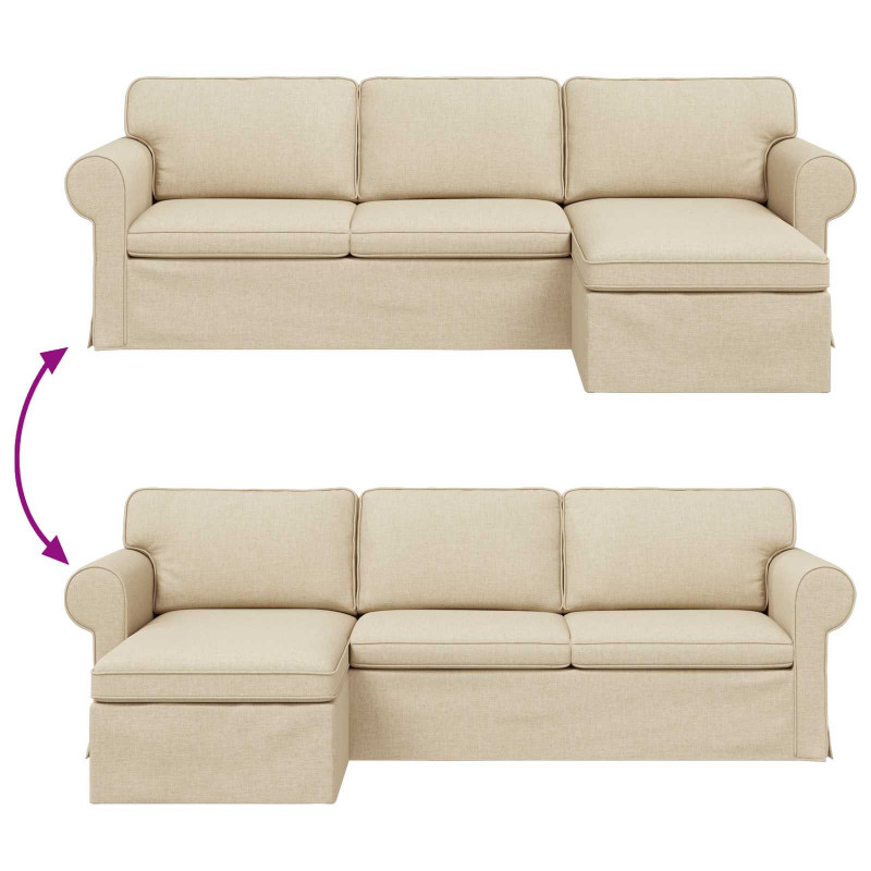Sofa Kremowy 215 x 138 x 80 cm tkanina
