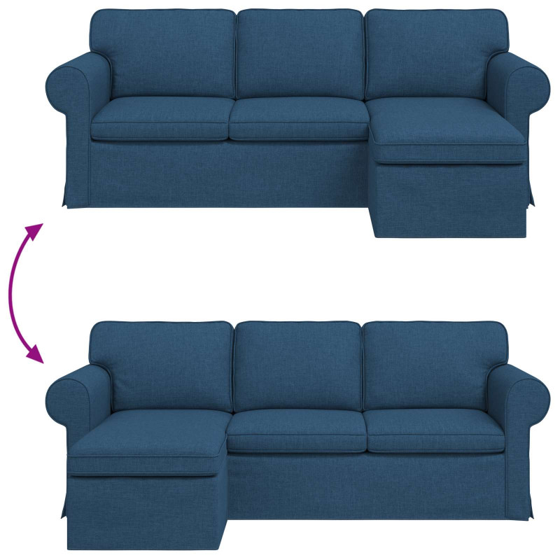 Sofa Niebieski 215 x 138 x 80 cm tkanina