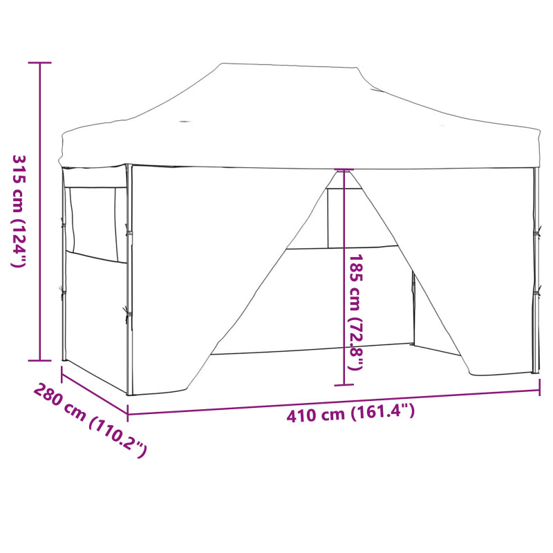 Namiot Imprezowy Kremowy 280 x 410 x 315 cm Materiał Oxford