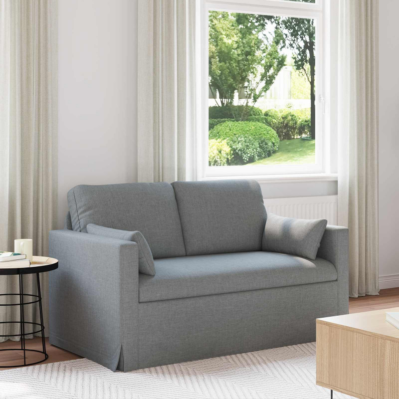 Sofa Jasnoszary 139 x 78 x 80 cm tkanina