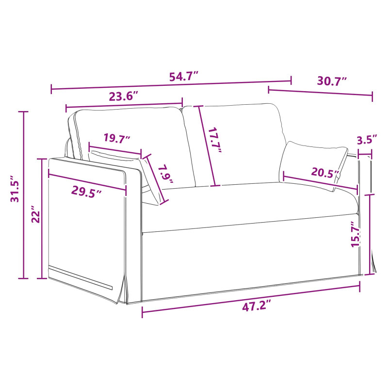 Sofa Ciemnoszary 139 x 78 x 80 cm tkanina