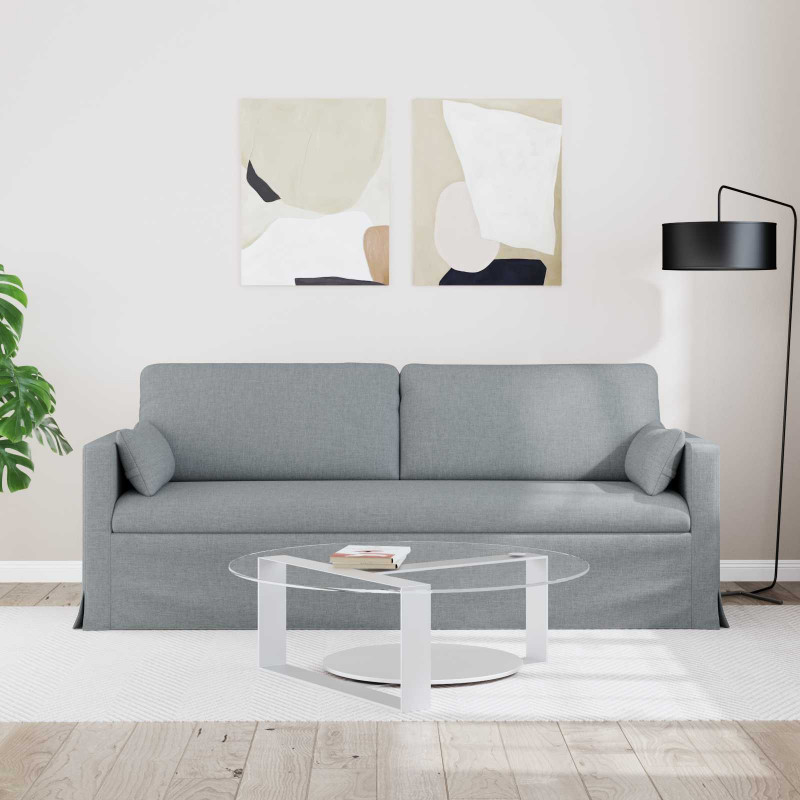 Sofa Jasnoszary 198 x 78 x 80 cm tkanina