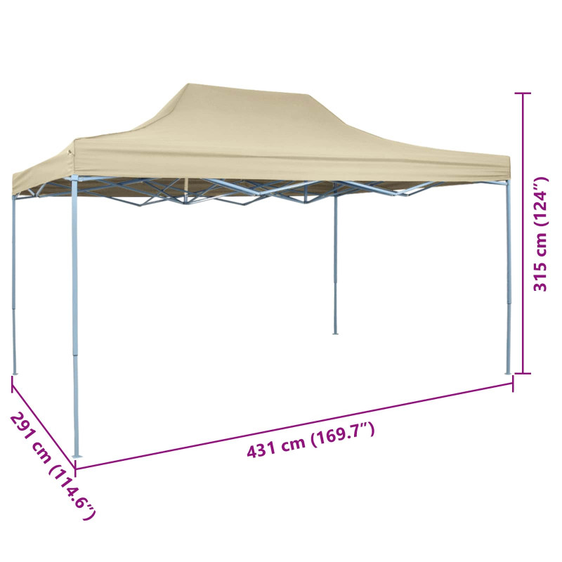 Namiot Imprezowy Kremowy 291 x 431 x 315 cm Materiał Oxford