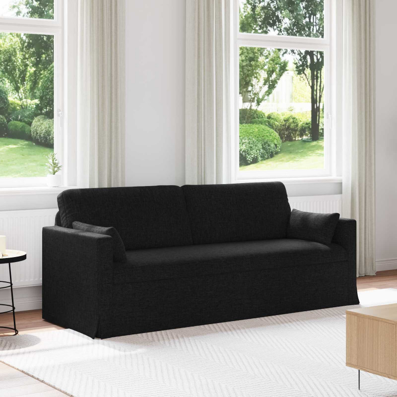 Sofa Czarny 198 x 78 x 80 cm tkanina