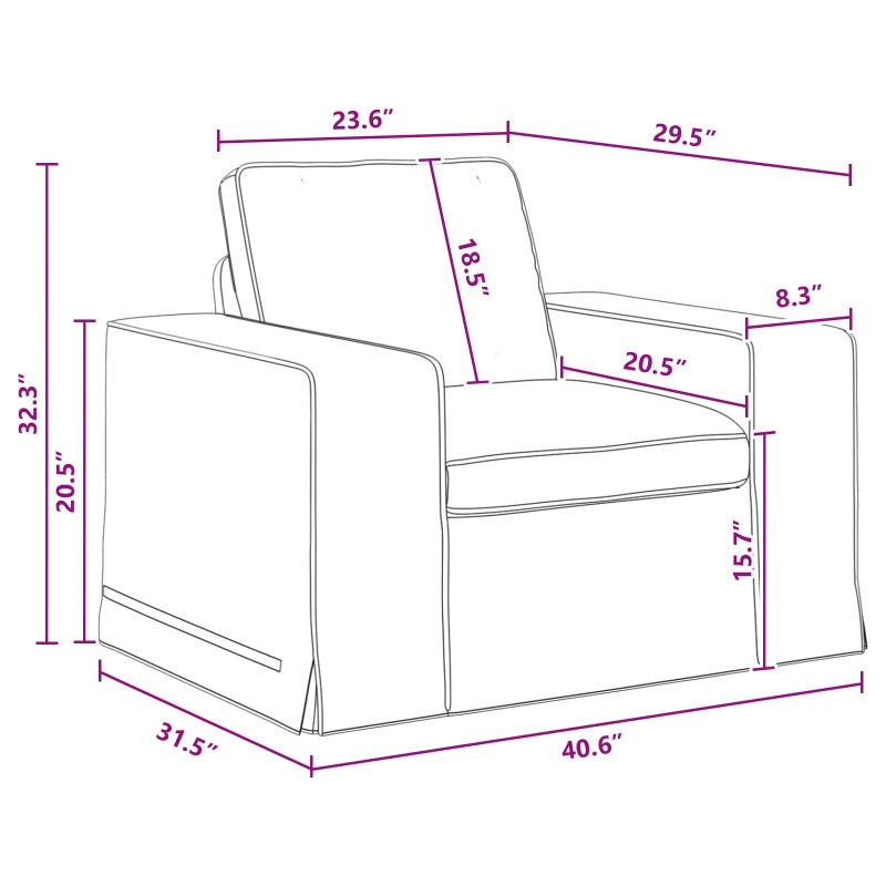 Sofa Ciemnoszary 103 x 80 x 82 cm tkanina