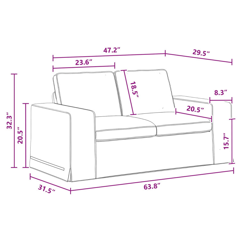Sofa Ciemnoszary 162 x 80 x 82 cm tkanina