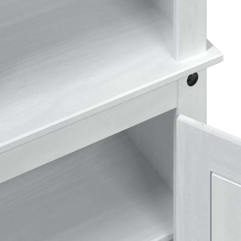 Szafka na buty Biały 86 x 38.5 x 1080 cm Lite drewno sosnowe