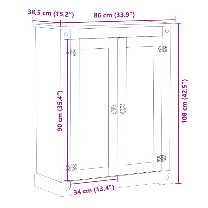 Szafka na buty Biały 86 x 38.5 x 1080 cm Lite drewno sosnowe