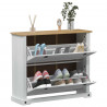 Szafka na buty Corona Biały 99 x 32 x 85 cm Lite drewno sosnowe