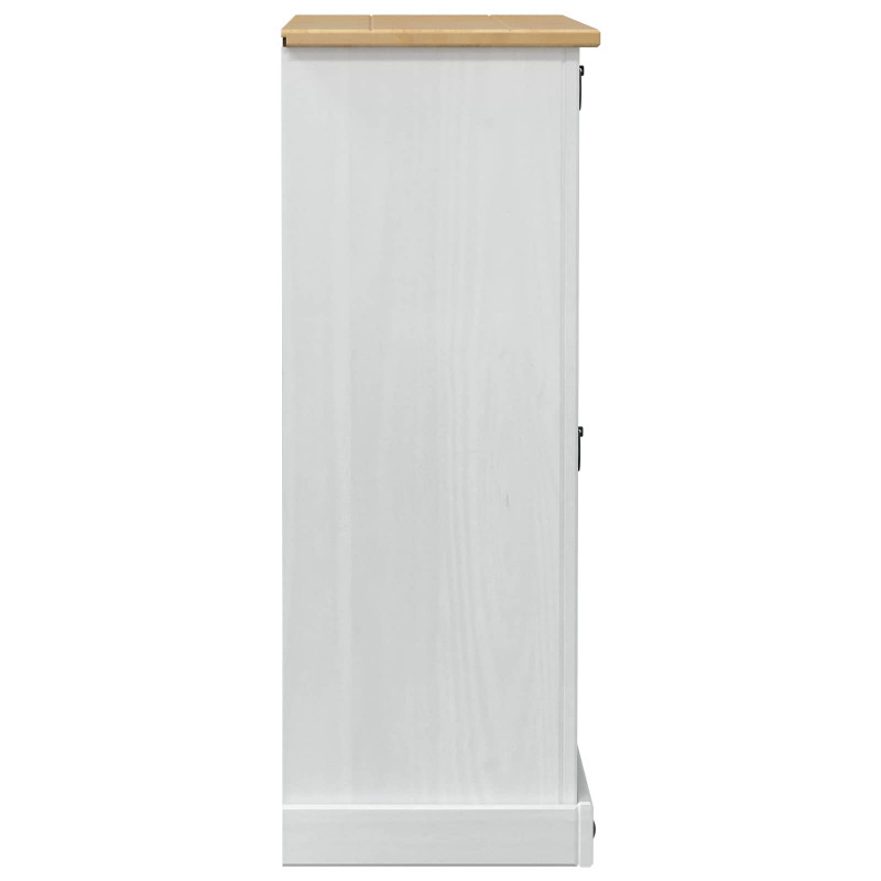 Szafka na buty Corona Biały 99 x 32 x 85 cm Lite drewno sosnowe