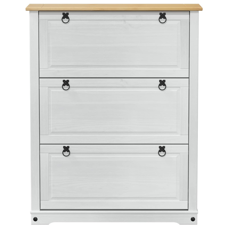 Szafka na buty z szufladą z półką Corona Biały 99 x 32 x 122 cm