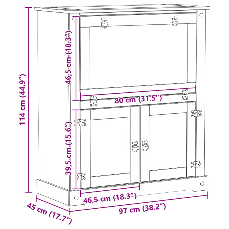 Szafka na wino Biały 97 x 45 x 114 cm Lite drewno sosnowe