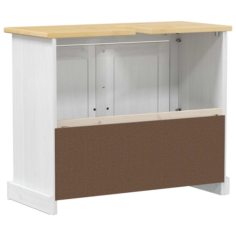 Szafka umywalkowa Biały 73 x 33 x 60 cm Lite drewno sosnowe