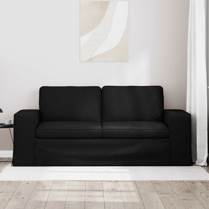 Sofa Czarny 182 x 80 x 82 cm tkanina