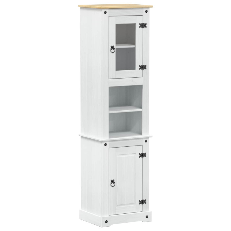 Szafka Łazienkowa Biały 50 x 40 x 185 cm Lite drewno sosnowe