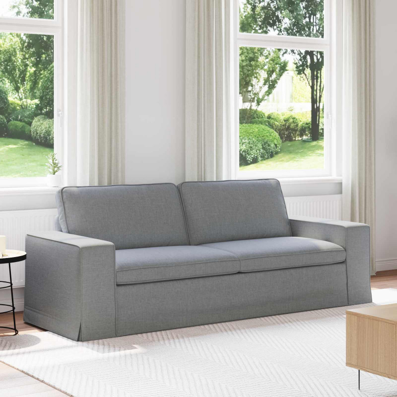 Sofa Jasnoszary 222 x 80 x 82 cm tkanina
