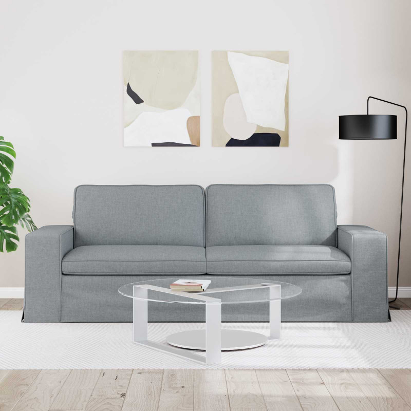Sofa Jasnoszary 222 x 80 x 82 cm tkanina