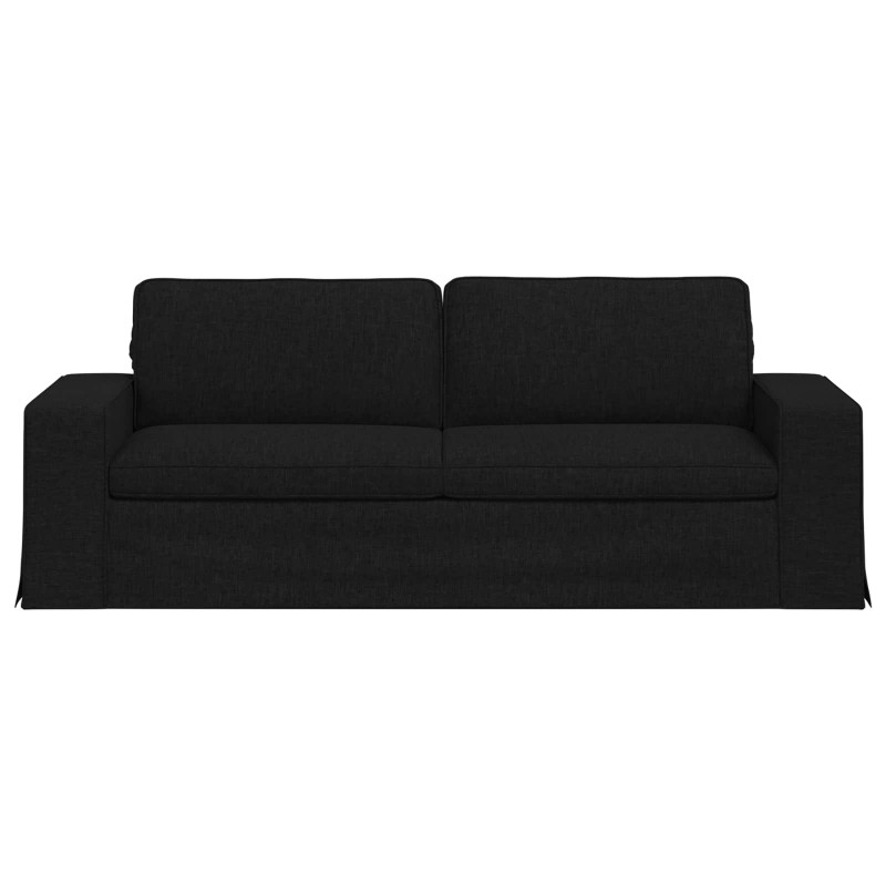 Sofa Czarny 222 x 80 x 82 cm tkanina