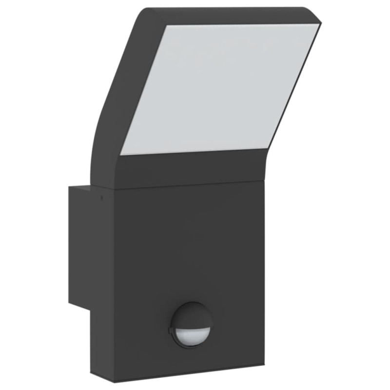 Zewnętrzny kinkiet LED z czujnikiem, czarny, odlewane aluminium