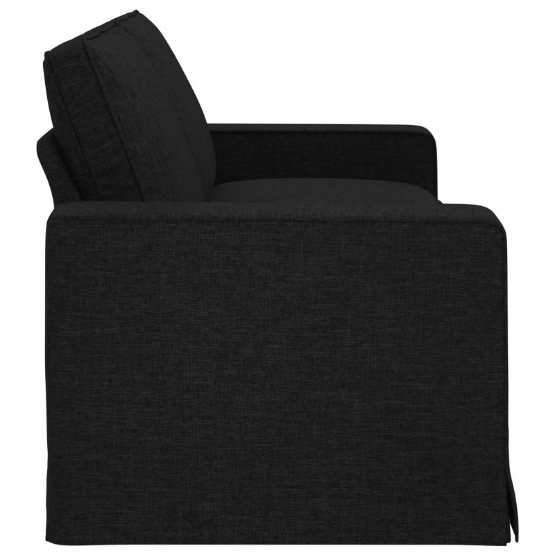 Sofa Czarny 222 x 80 x 82 cm tkanina