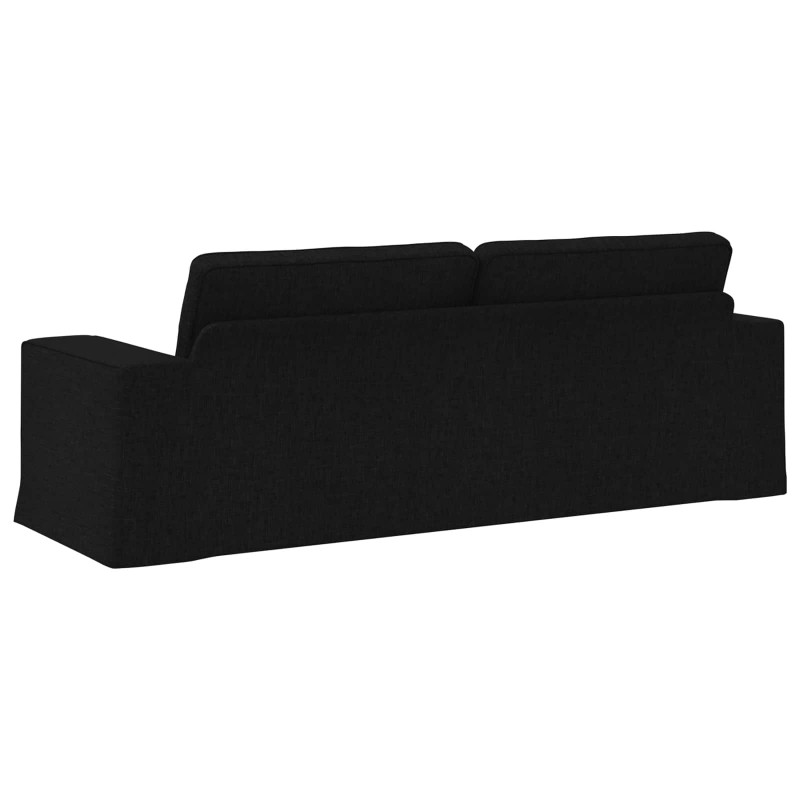 Sofa Czarny 222 x 80 x 82 cm tkanina