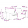 Sofa Czarny 222 x 80 x 82 cm tkanina