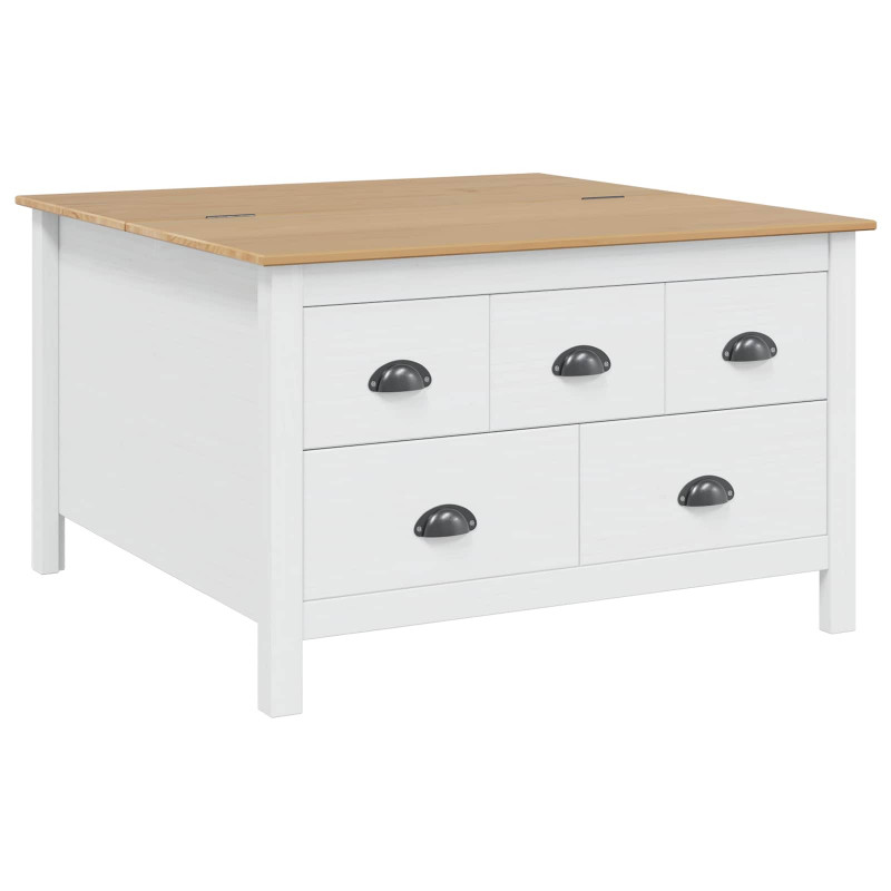 Stolik kawowy Hill Biały i Brązowy Miód 79.5 x 79.5 x 49 cm