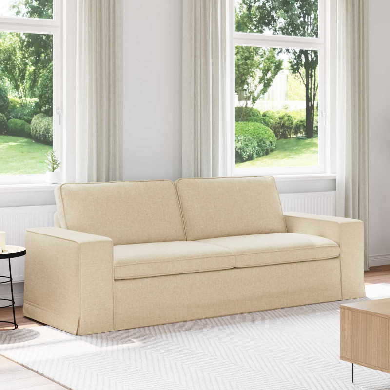 Sofa Kremowy 222 x 80 x 82 cm tkanina
