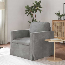 Sofa Jasnoszary 78 x 78 x 80 cm Aksamit