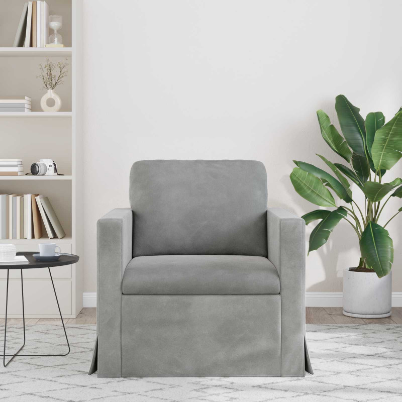 Sofa Jasnoszary 78 x 78 x 80 cm Aksamit