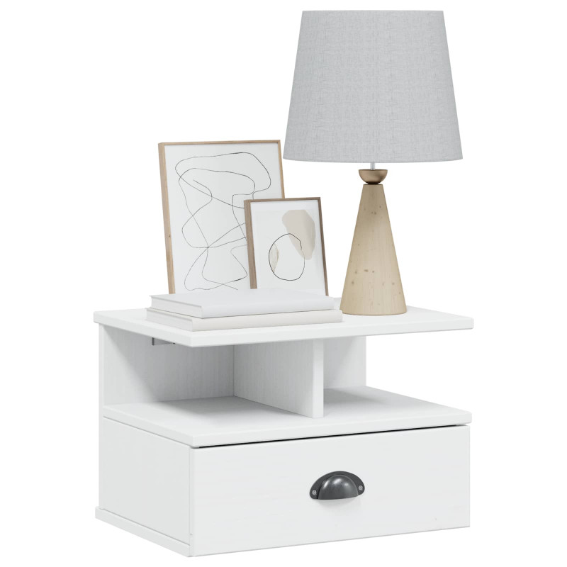 Szafka Nocna Hill Biały 40 x 31 x 27 cm Lite drewno sosnowe